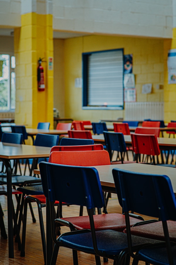 Children and teachers in a bright classroom